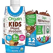 Orgain Batido nutricional de proteínas para niños, alimentado con pasto orgánico, 8 g, chocolate, 8.25 fl. onzas, paquete de 18