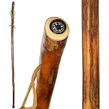 Brazos Walking Sticks™ Free Form American Hardwood Walking Stick, With Compass, 55"