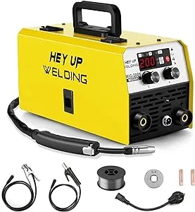 MIG Welder, 140Amp 2 IN 1 Stick/Flux Core Welder with Flux Cored Wire, Multi Process Welding Machine 110V/220V Dual Voltage Portable Welder Equipment with Electrode Holder IGBT Inverter Welder