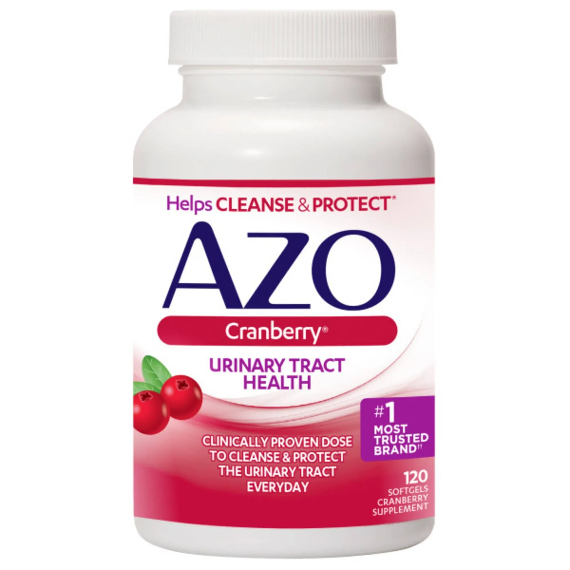 AZO Cleanse + Protect Cranberry Softgels for Urinary Tract Health - 120ct