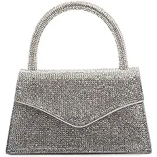 Steve Madden Women&#039;s Steve Madden AMINA Rhinestone Mini Top Handle Silver One...