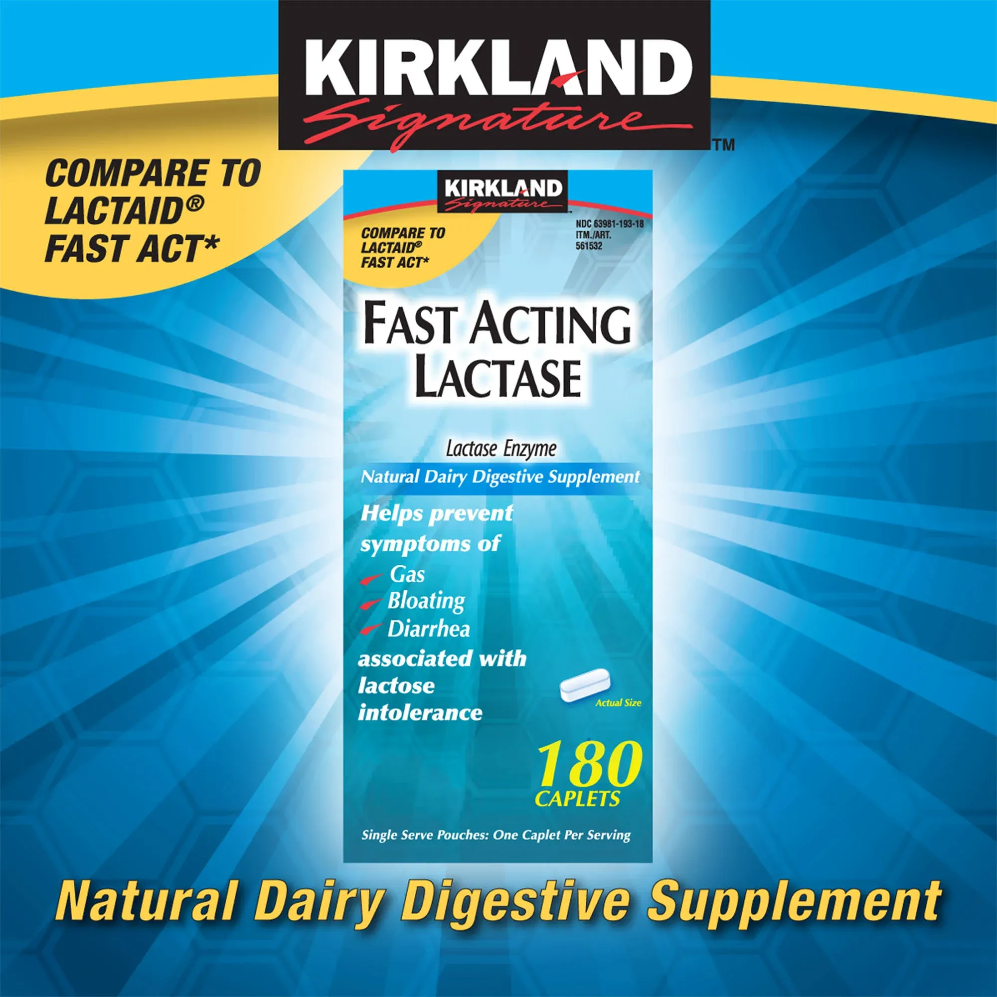 Kirkland Signature Fast Acting Lactase Caplets