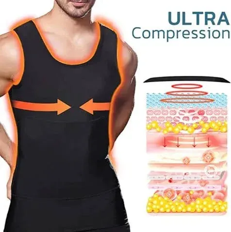 TouchofTrending Guys Men Chest Gynecomastia Compression Top S/M