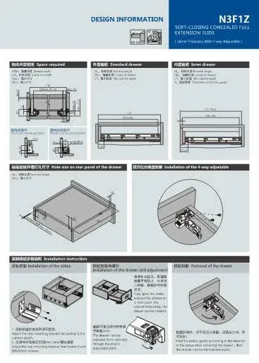 1 Pair Undermount Soft Close Drawer Slides 9 12 15 18 21 24 Inch 80 lb Load C...