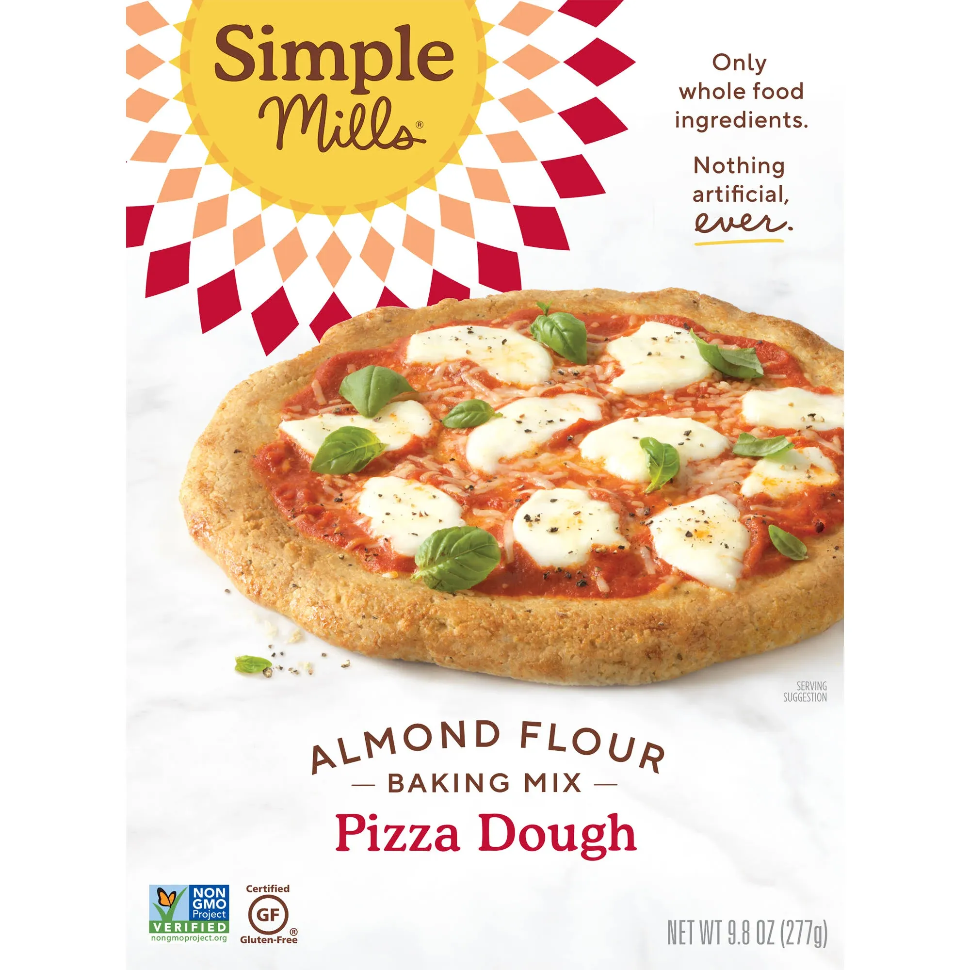 Simple Mills Almond Flour Baking Mix, Cauliflower Pizza Dough - Gluten Free, Vegan, Plant Based, 9.8 Ounce (Pack of 1)