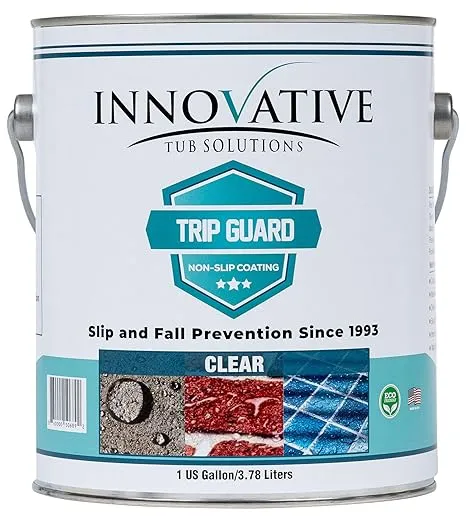 Trip Guard Non Slip Coating- Clear Multi Surface Anti Slip for Floors, Stairs, Walkways, Brick and Concrete - Sealer, Waterproofs, Protects