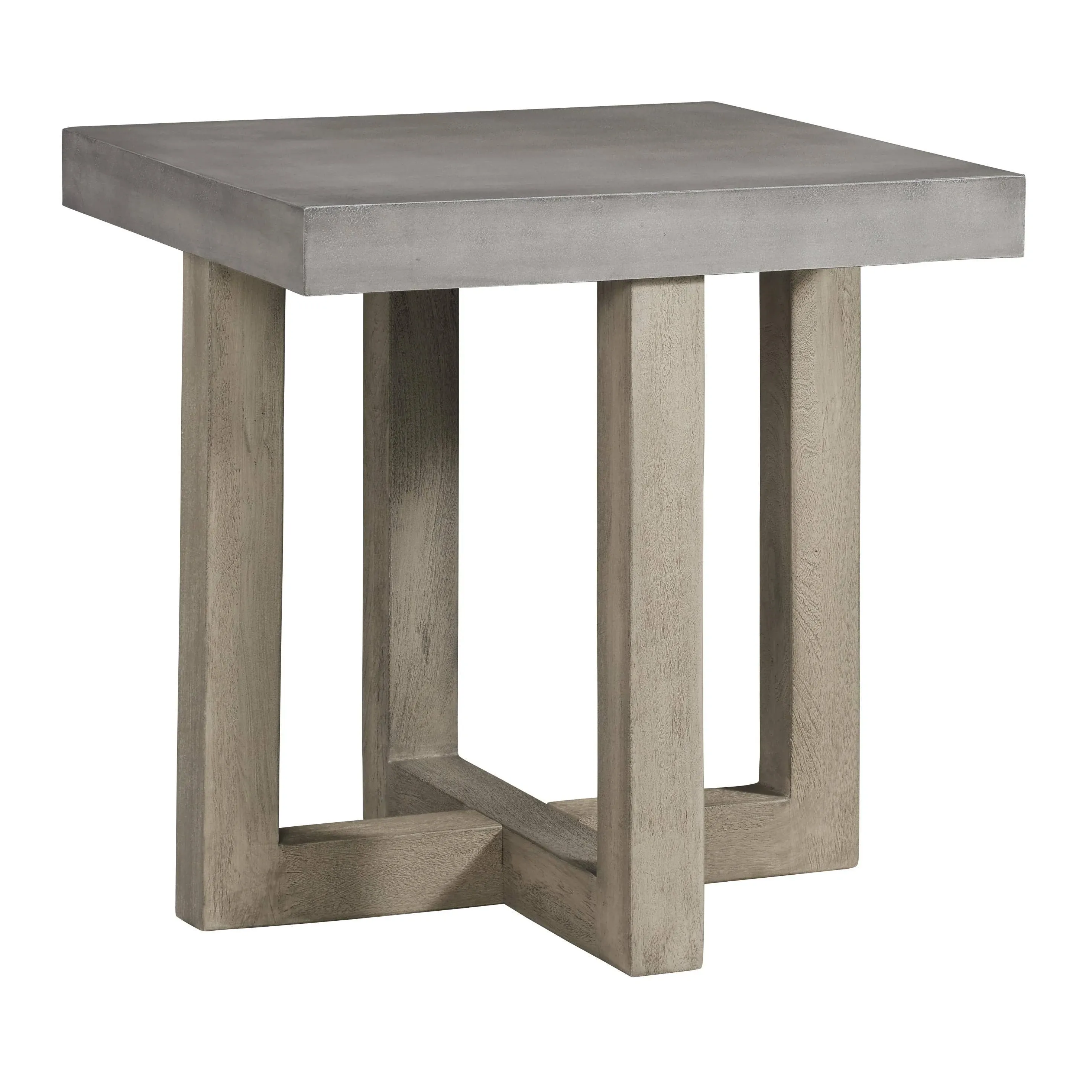 Signature Design by Ashley Lockthorne Contemporary Square End Table with Faux Concrete Finished Top, Gray, 23"W x 23"D x 23"H,Grey