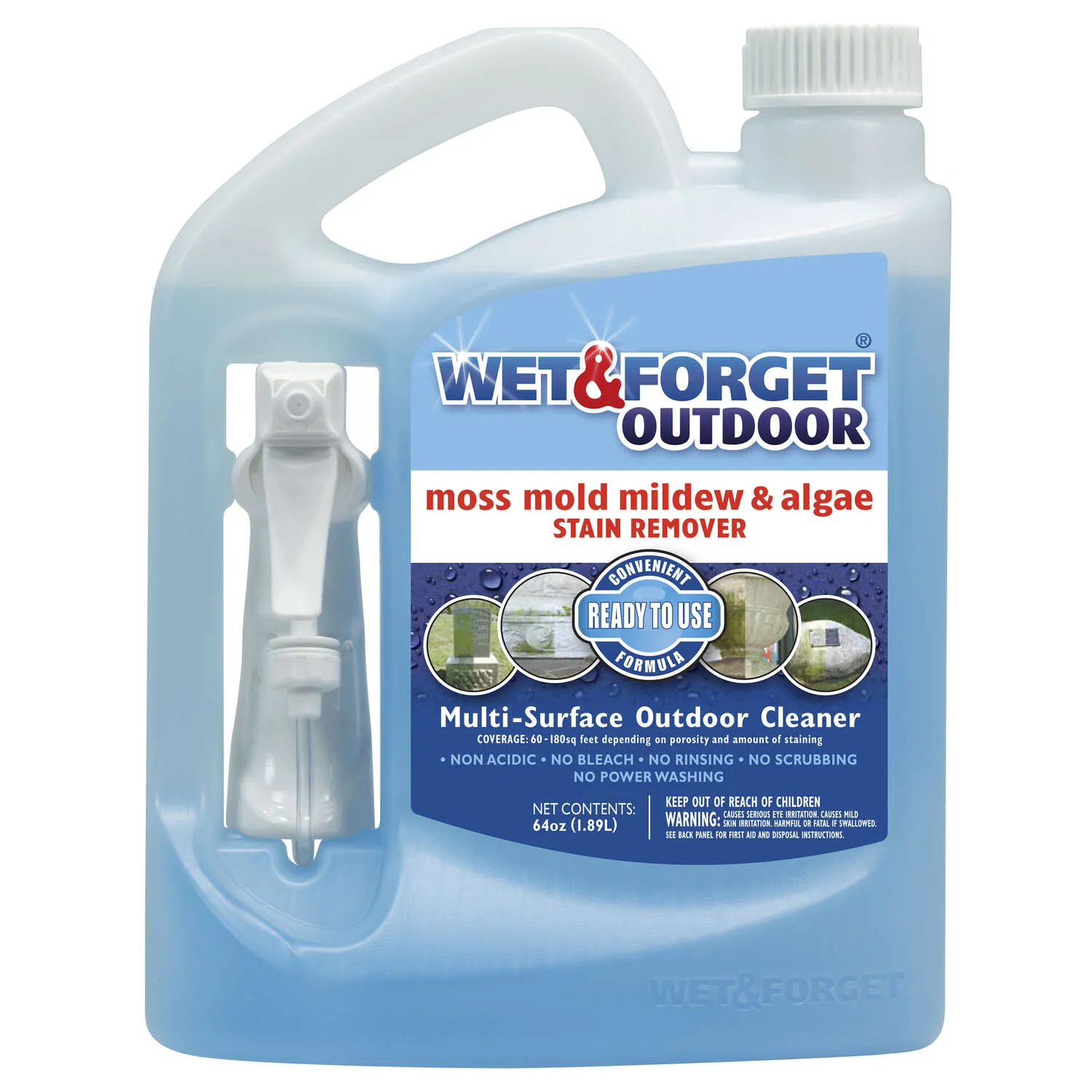 Wet & Forget Outdoor Ready to Use Mildew Stain Remover - 64 oz jug