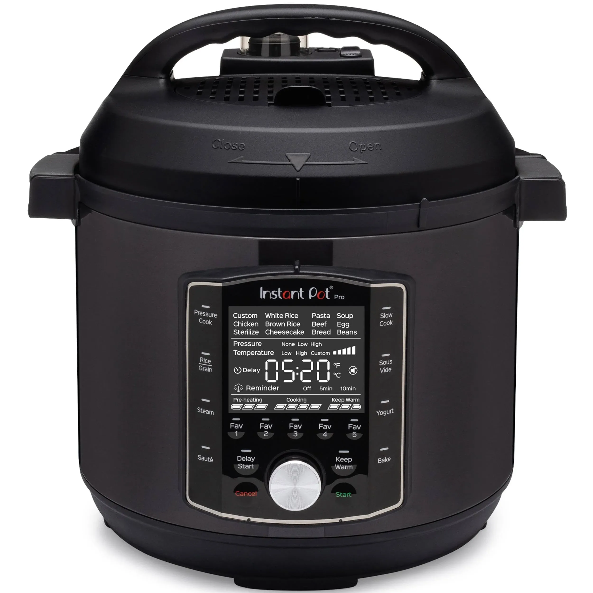 Instant Pot Pro 10-in-1 Pressure Cooker, Slow Cooker, Rice/Grain Cooker, Steamer, Sauté, Sous Vide, Yogurt Maker, Sterilizer, and Warmer, Includes App With Over 800 Recipes, Black, 6 Quart