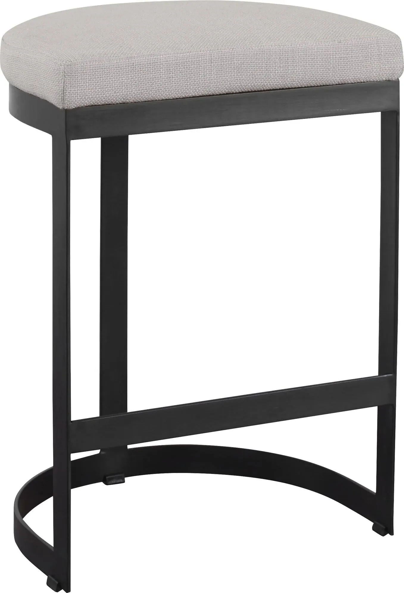 Ivanna Off White Counter Height Stool with Black Frame