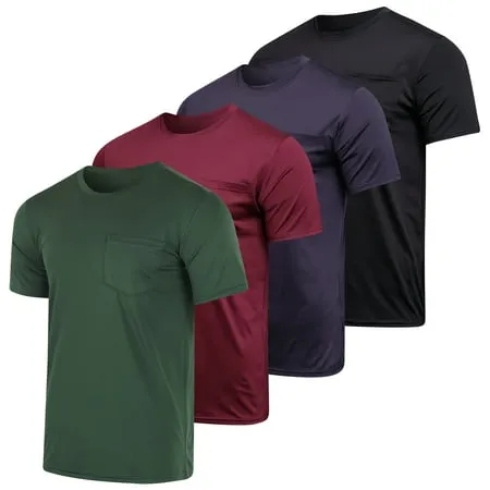 frueo Men's 3 Pack Workout Shirts Dry Fit Moisture Wicking Short Sleeve Mesh Athletic T-Shirts