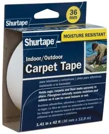 Shurtape Indoor / Outdoor Carpet Tape 1.41in x 42ft, White