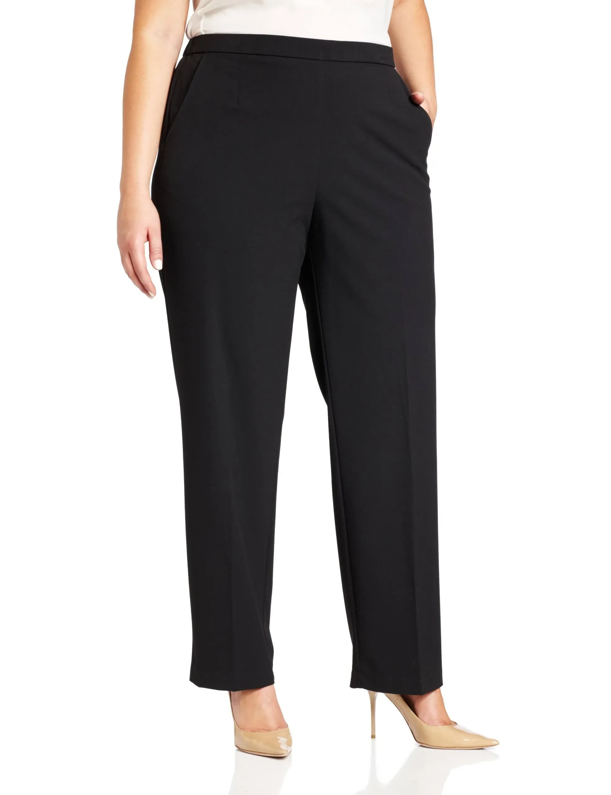 Briggs New York Women&#039;s Pull On Dress Long Pant Black 18 Pull On Straight-leg