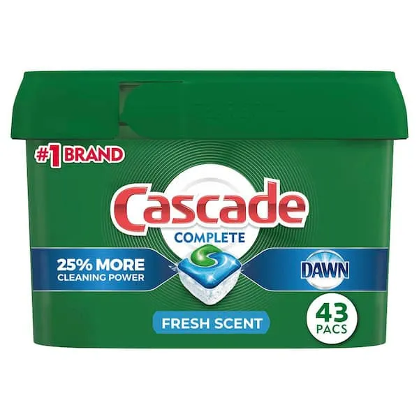 Cascade® Complete ActionPacs™ Dishwasher Detergent Pods, Fresh Scent, Box Of 43