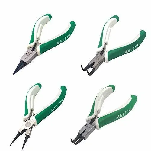 WORKPRO 4-Piece Snap Ring Pliers Set, 7-Inch Internal and External Circlip Pliers Kit with Straight and Bent Jaw, For Ring Remover Retaining, Storage Pouch Included