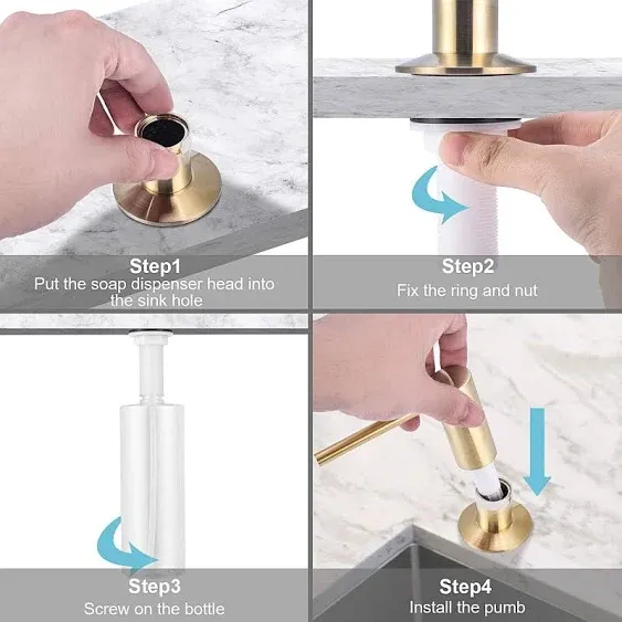 Samodra Sink Soap Dispenser, Metal Pump Head Liquid Lotion Countertop Kitchen ...