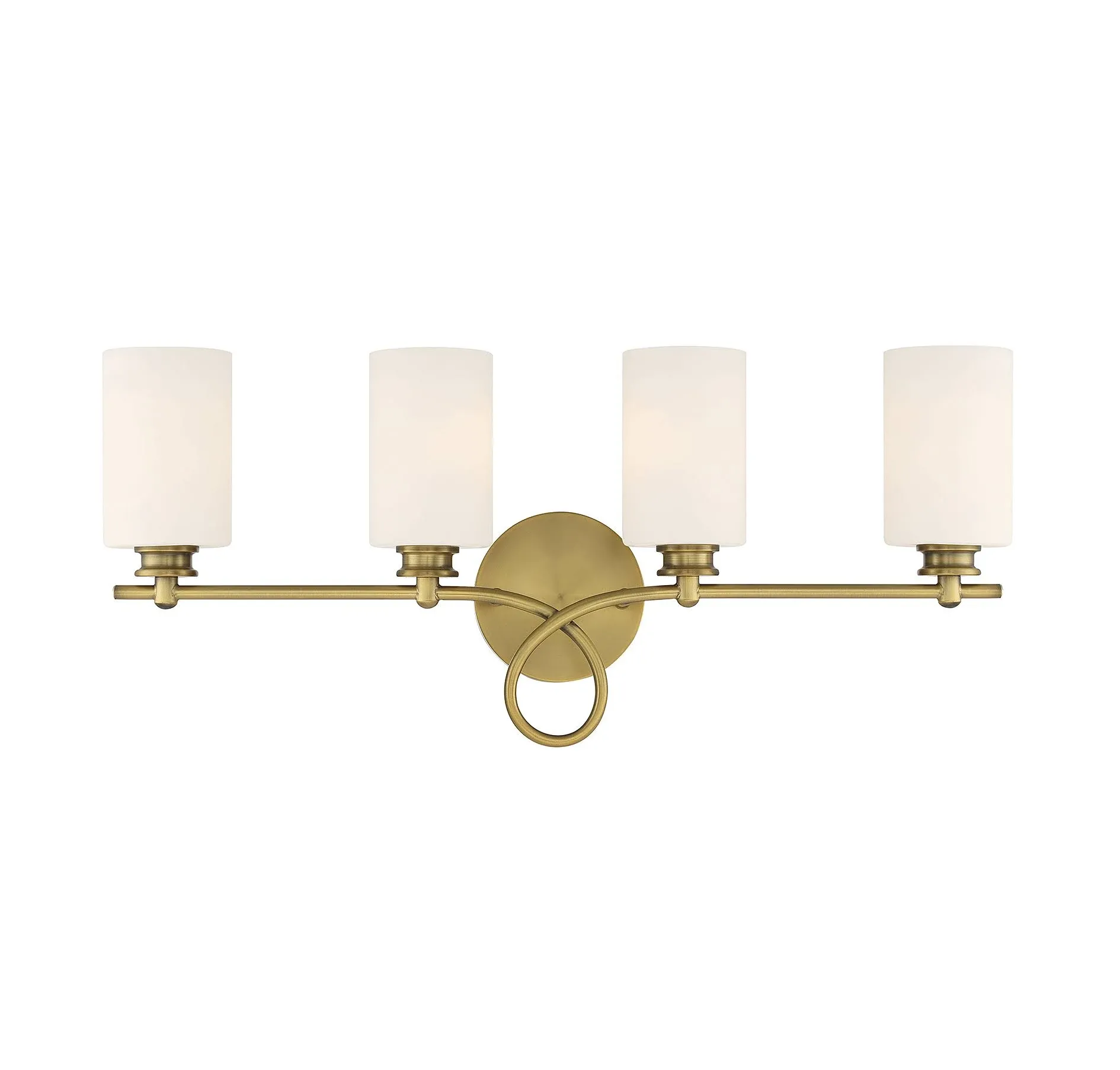 Savoy House 8-530-4-322 Woodbury 4-Light Bathroom Vanity Light in Warm Brass (28" W x 12" H)