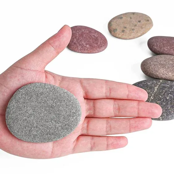 River Rocks for Painting 25 Pcs Large 2-3 Inch Flat Smooth Painting Stones Craft Rock to Paint for Kids Crafts Painting Bulk