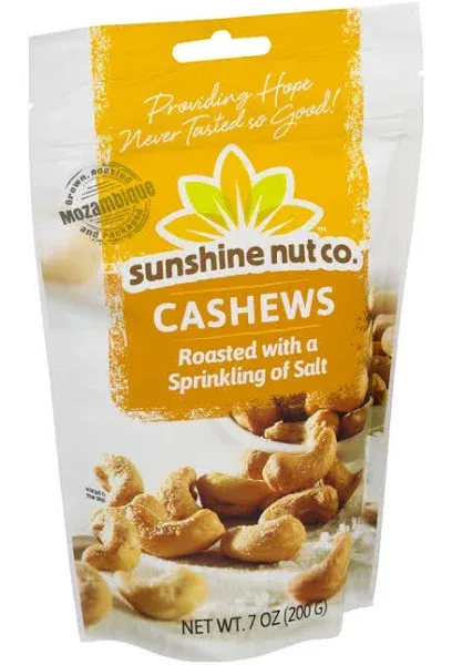 Sunshine Nut Company Roasted Cashews with Sprinkling Salt, 7 Ounce -- 6 per case