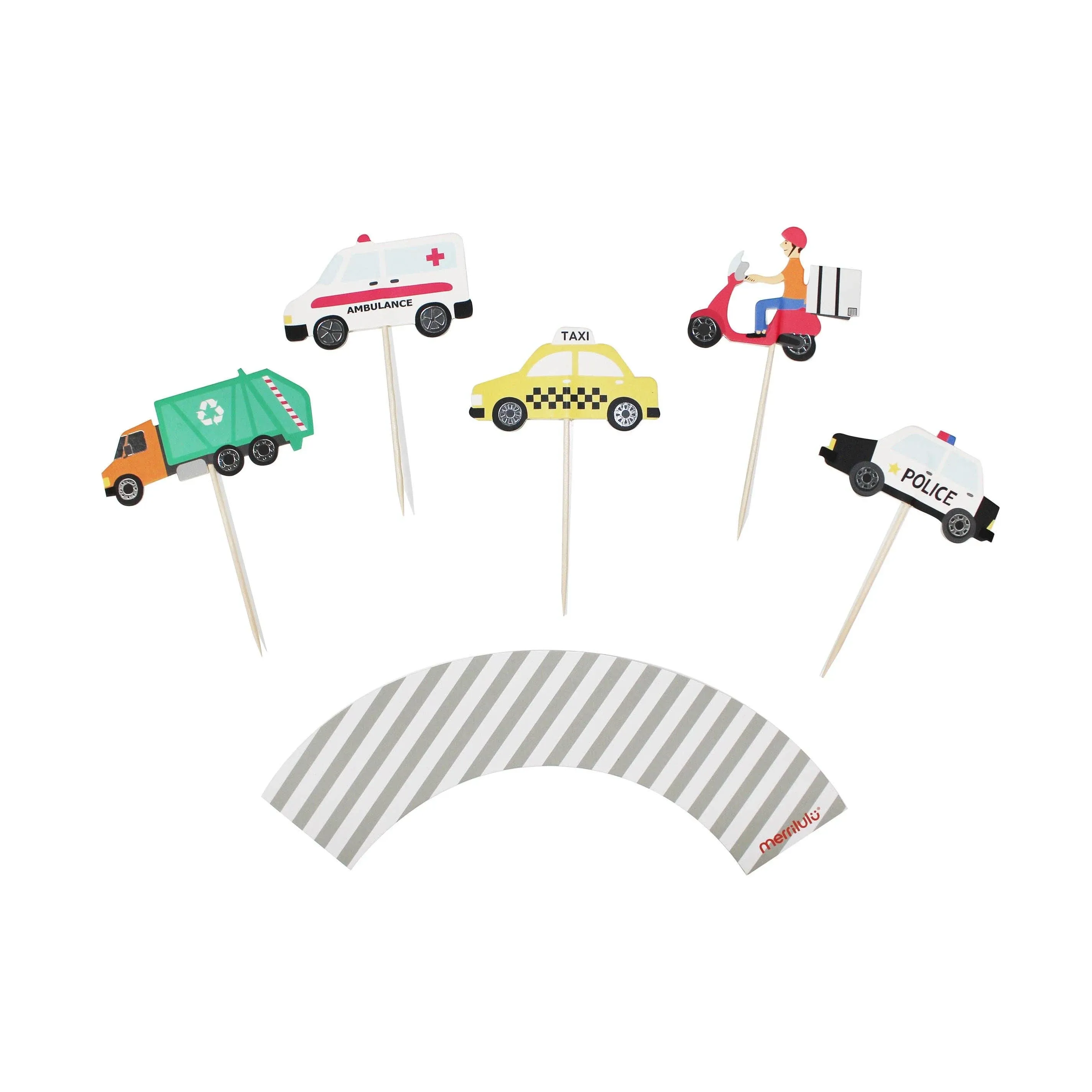 Transportation Party Cupcake Toppers