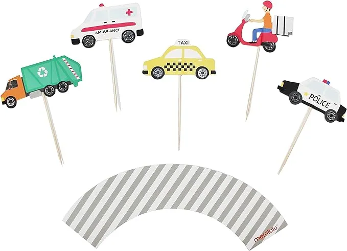 Transportation Party Cupcake Toppers