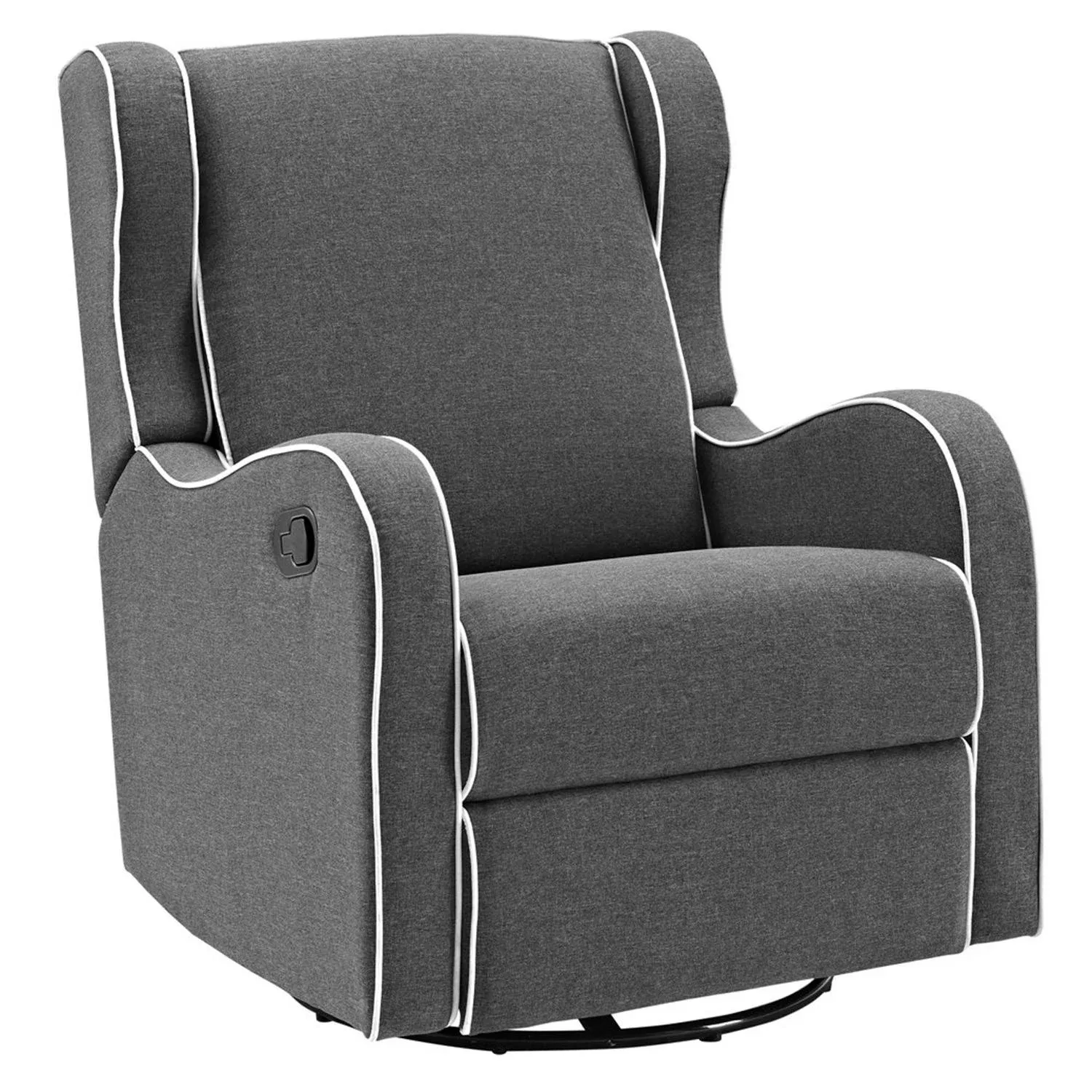 Angel Line Rebecca Upholstered Swivel Gliding Recliner, Dark Gray Linen