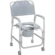 Drive Medical 11114KD-1 Shower Chair / Commode Chair with Casters,GreyDrive Medical 11114KD-1 Shower Chair / Commode C…