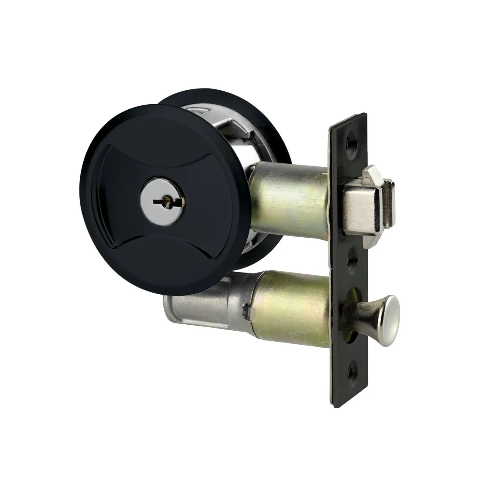 Keyed Pocket Door Lock CL4ENTR Black