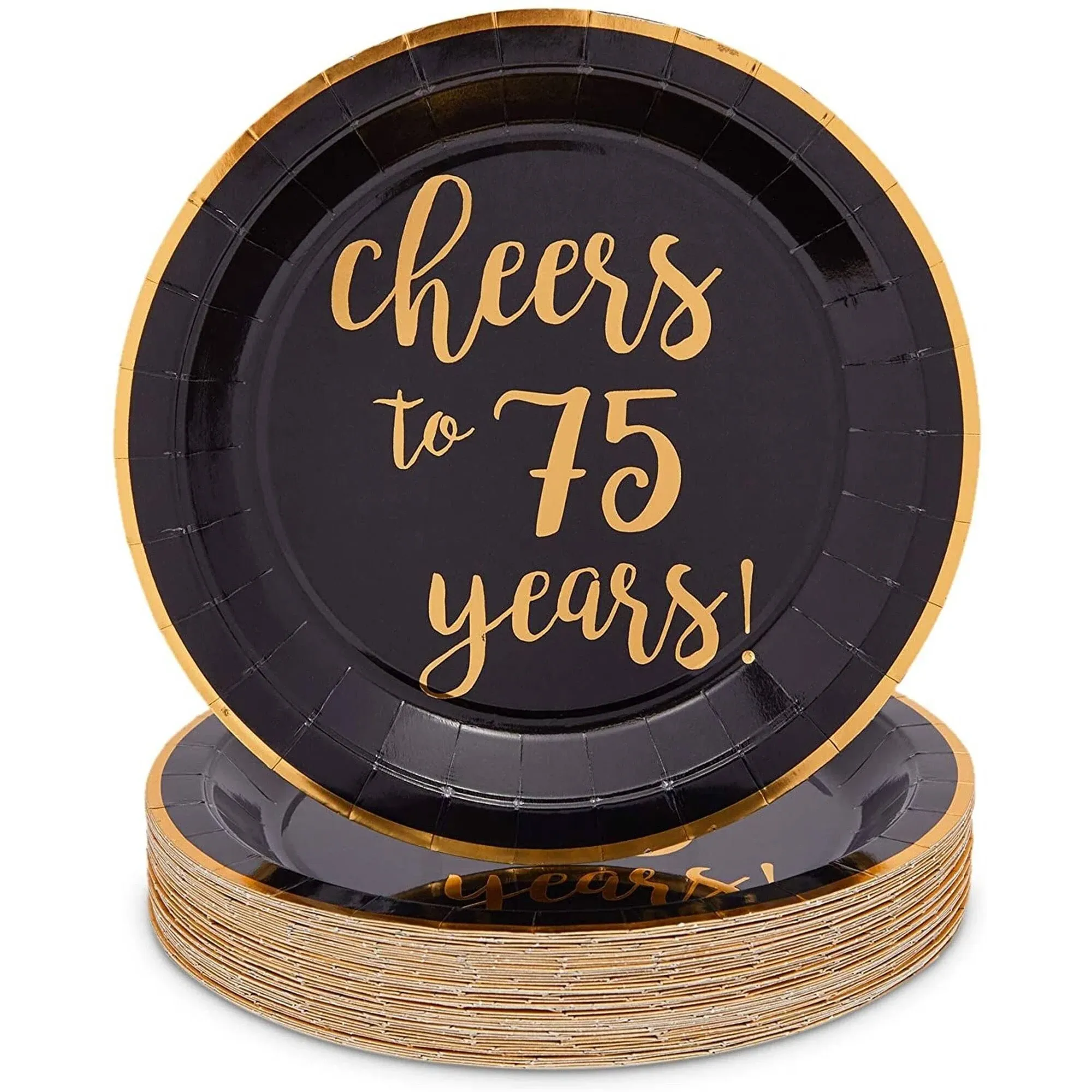 Sparkle and Bash Cheers to 75 Years Paper Plates