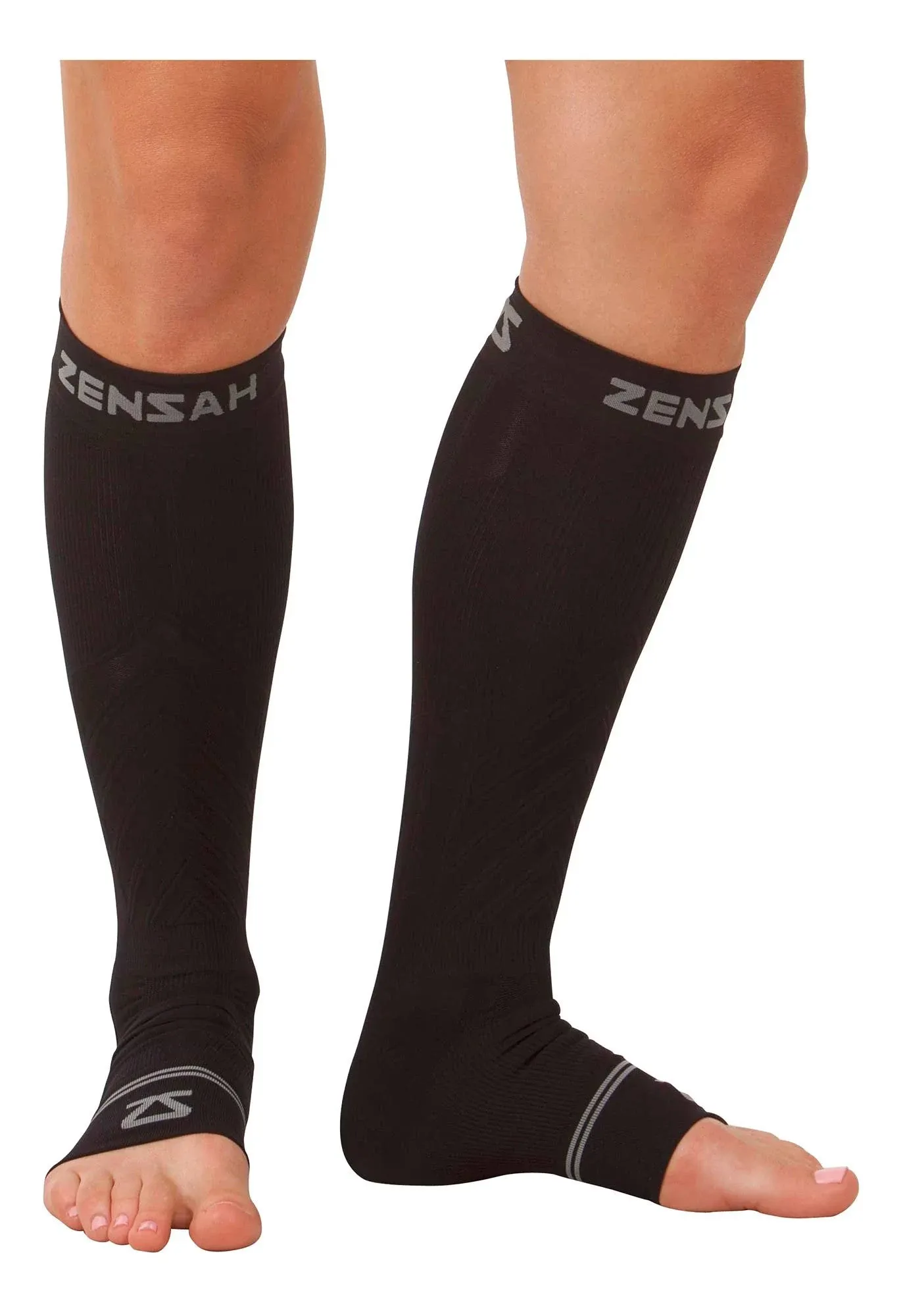 Zensah Ankle/Calf Compression Sleeves Black Medium