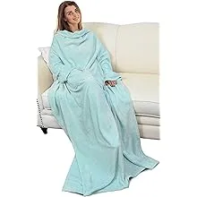 Catalonia Wearable Blanket with Sleeves and Pocket, Cozy Soft Fleece Mink Micro