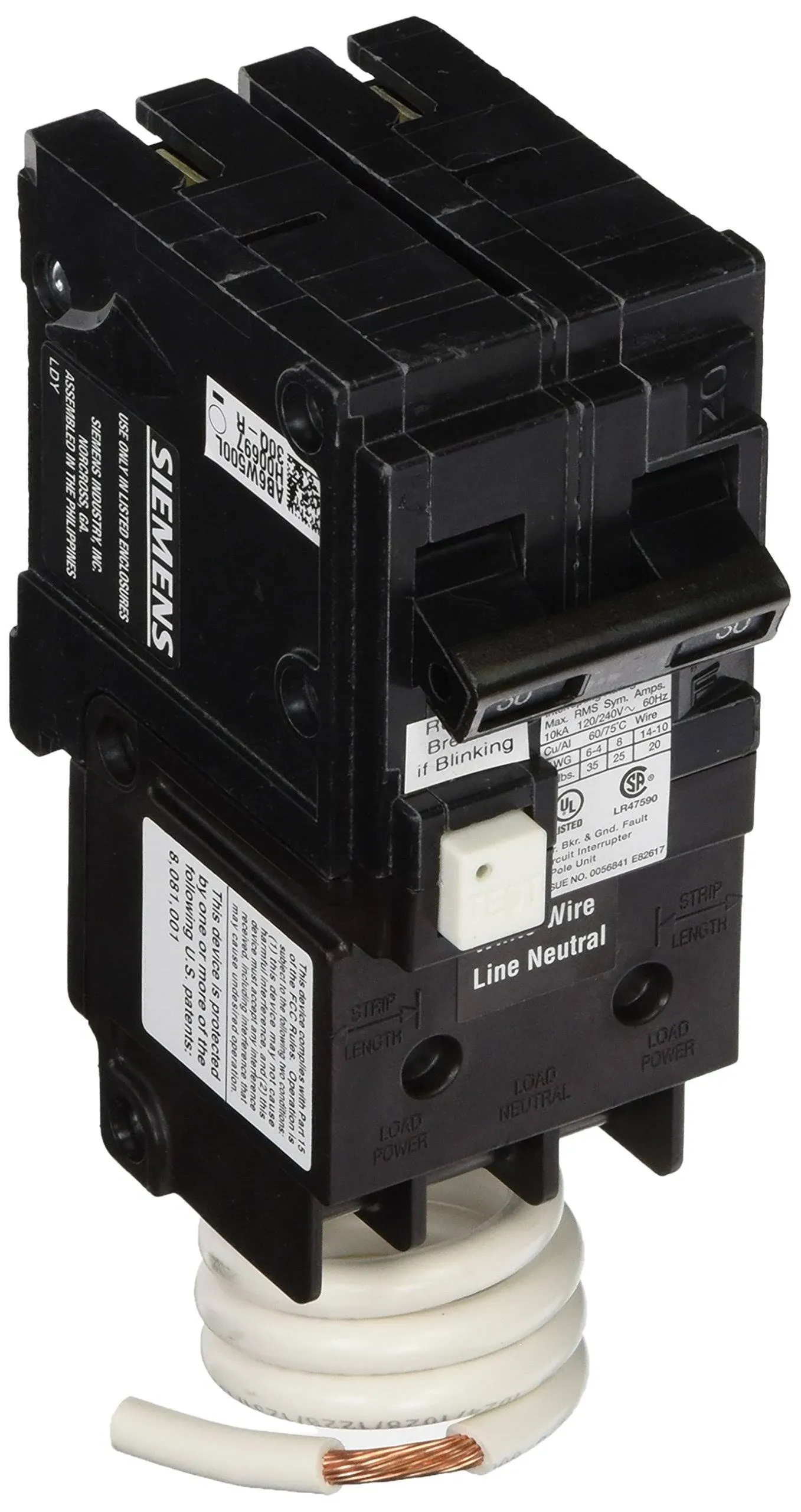 Siemens QF230A 30-Amp 2-Pole GFCI Circuit Breaker