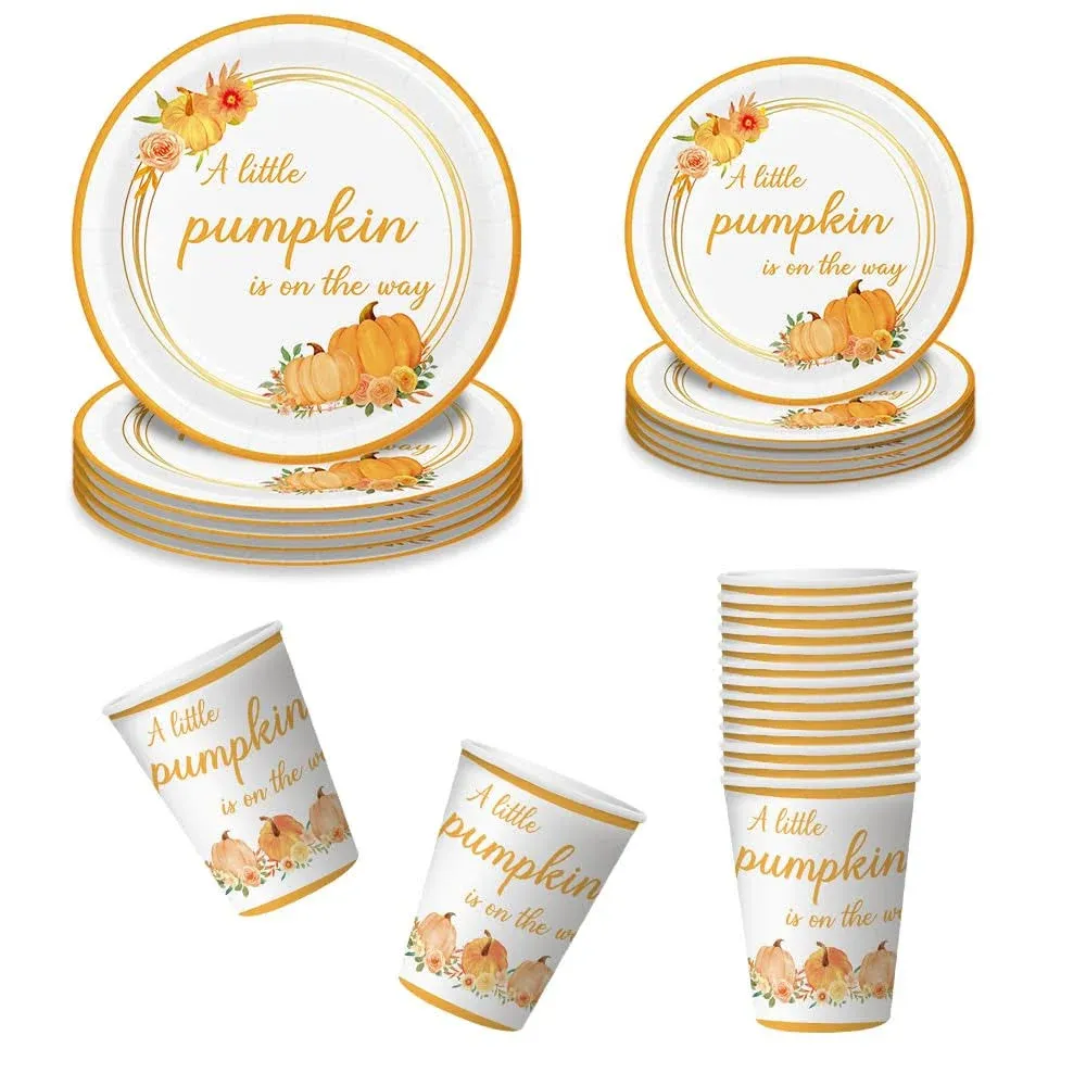 Little Pumpkin Baby Shower Party Decorations Set Serves 16, A Little Pumpkin ...