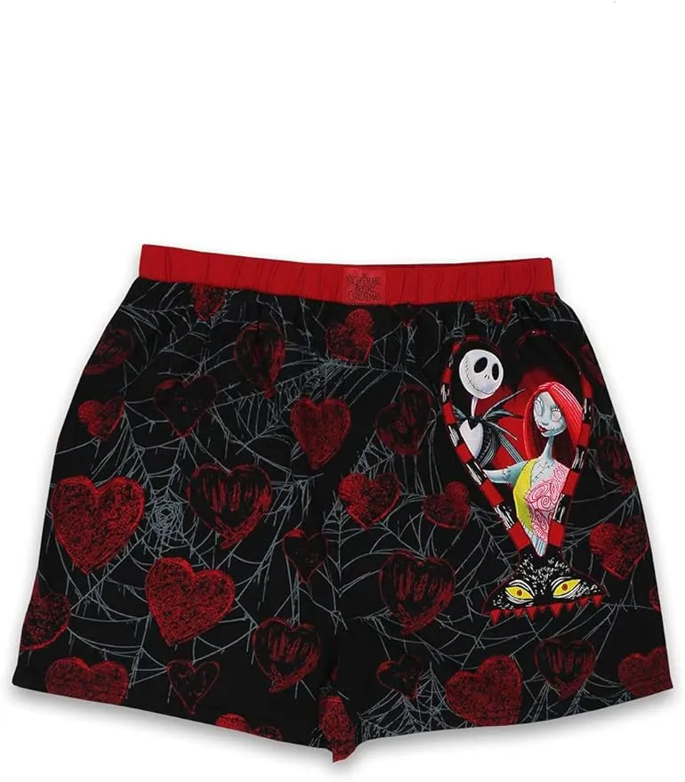 Disney Nightmare Before Christmas Jack and Sally Men's Heart Boxer Shorts ...