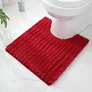 DODOING Bath Mat for Toilet Memory Foam U-Shaped Bath Rug Bathroom Carpet Machine Washable Soft Non-Slip Dry Quickly Water Absorption 24 X 20 inches