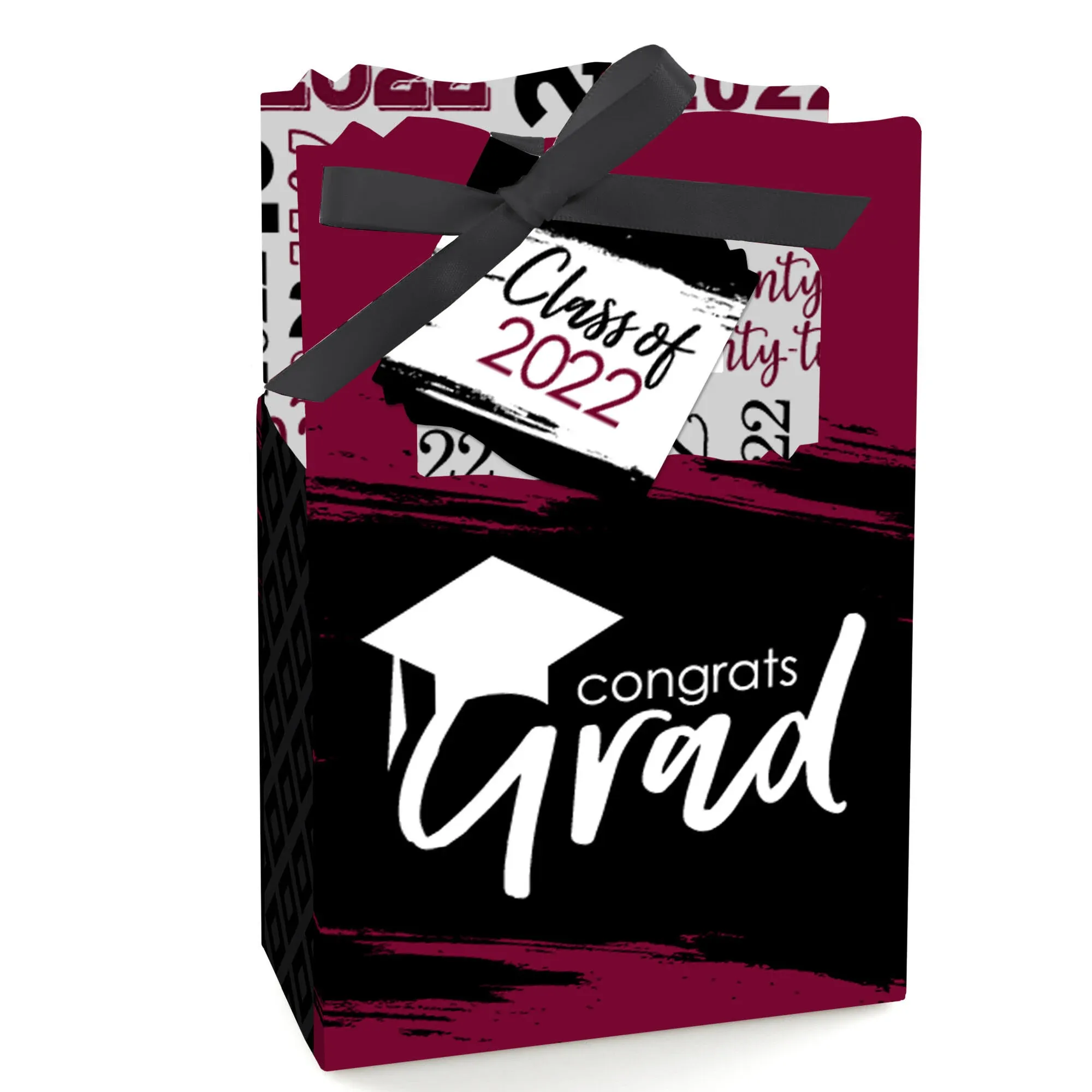 Maroon Grad - Best is Yet to Come - Graduation Party Favor Boxes - Set of 12