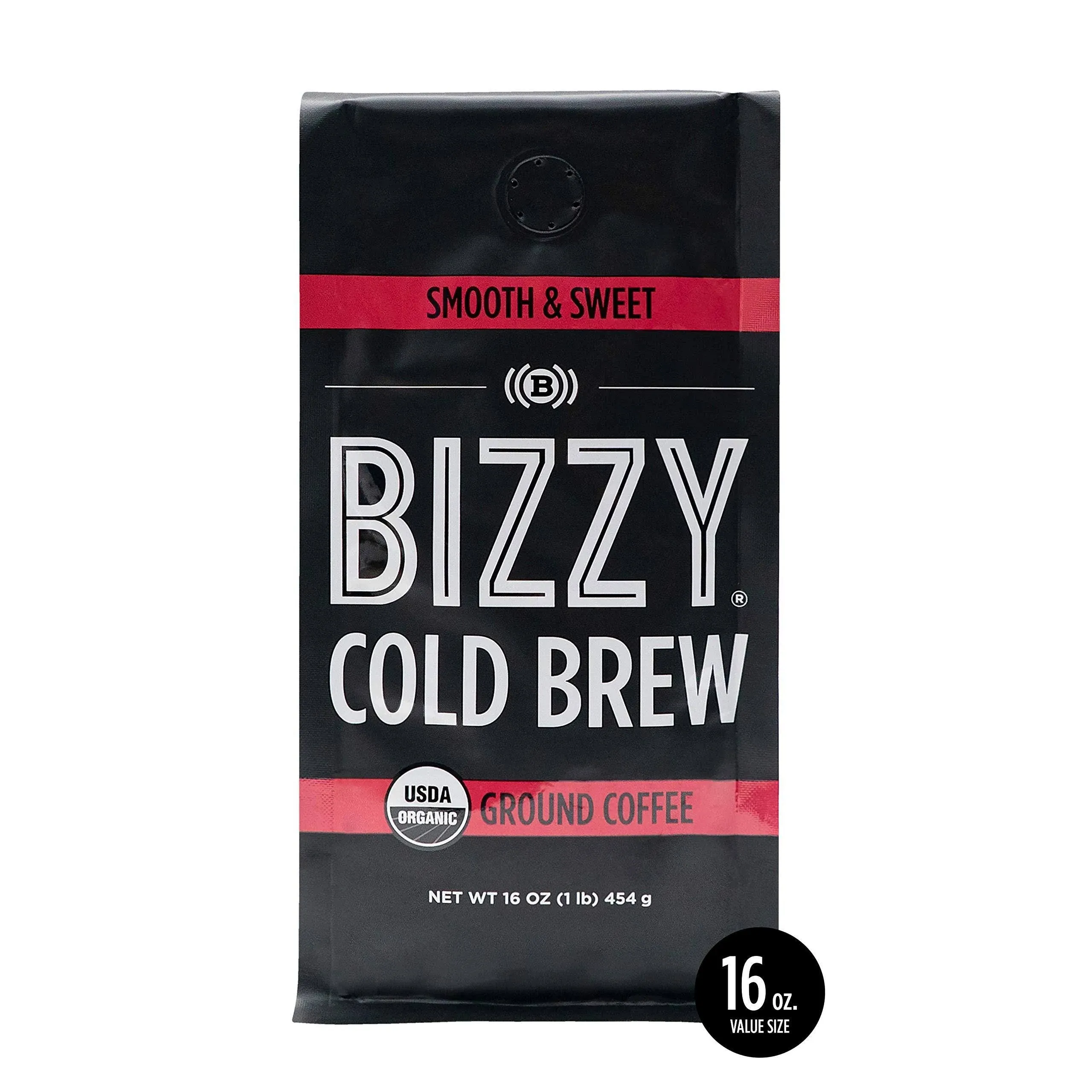 Bizzy Organic Cold Brew Coffee | Light & Bright Blend | Coarse Ground Coffee | Micro Sifted | Specialty Grade | 100% Arabica | 1 LB