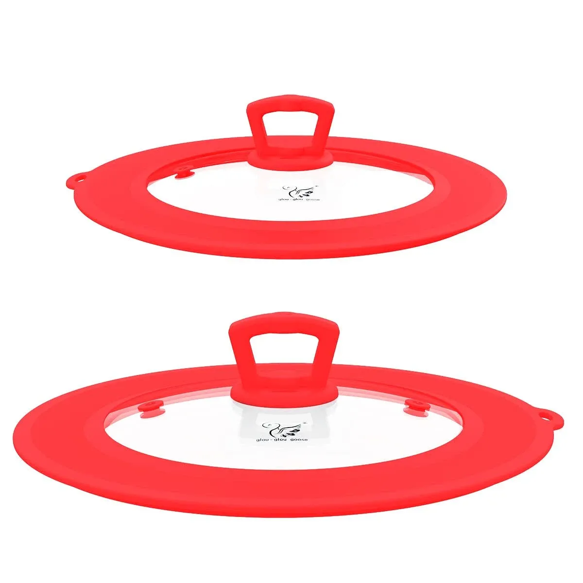 Set Of 2 Vented Tempered Glass Universal Lid For Pot Pan Skillet With Heat Resis