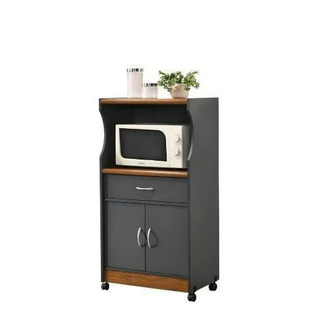 Hodedah Microwave Kitchen Cart