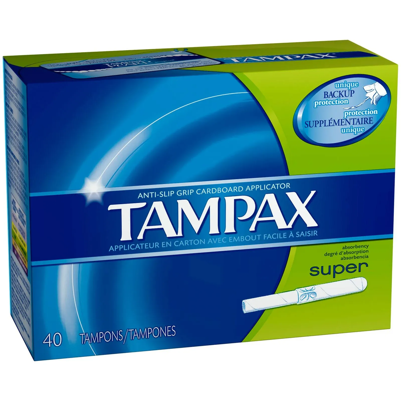 Cardboard Applicator Tampons, Super, 10/box