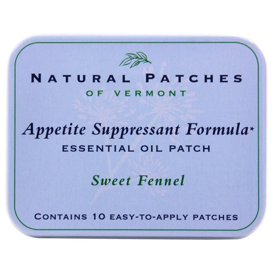 Appetite Suppressant Essential Oil Body Patches, Sweet Fennel, 10-Count Tin