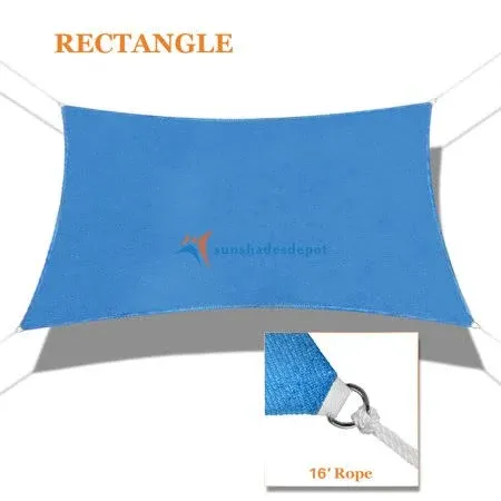 TANG Sunshades Depot Blue 10&#039; x 10&#039; Sun Shade Sail Permeable Canopy Cover Cus...