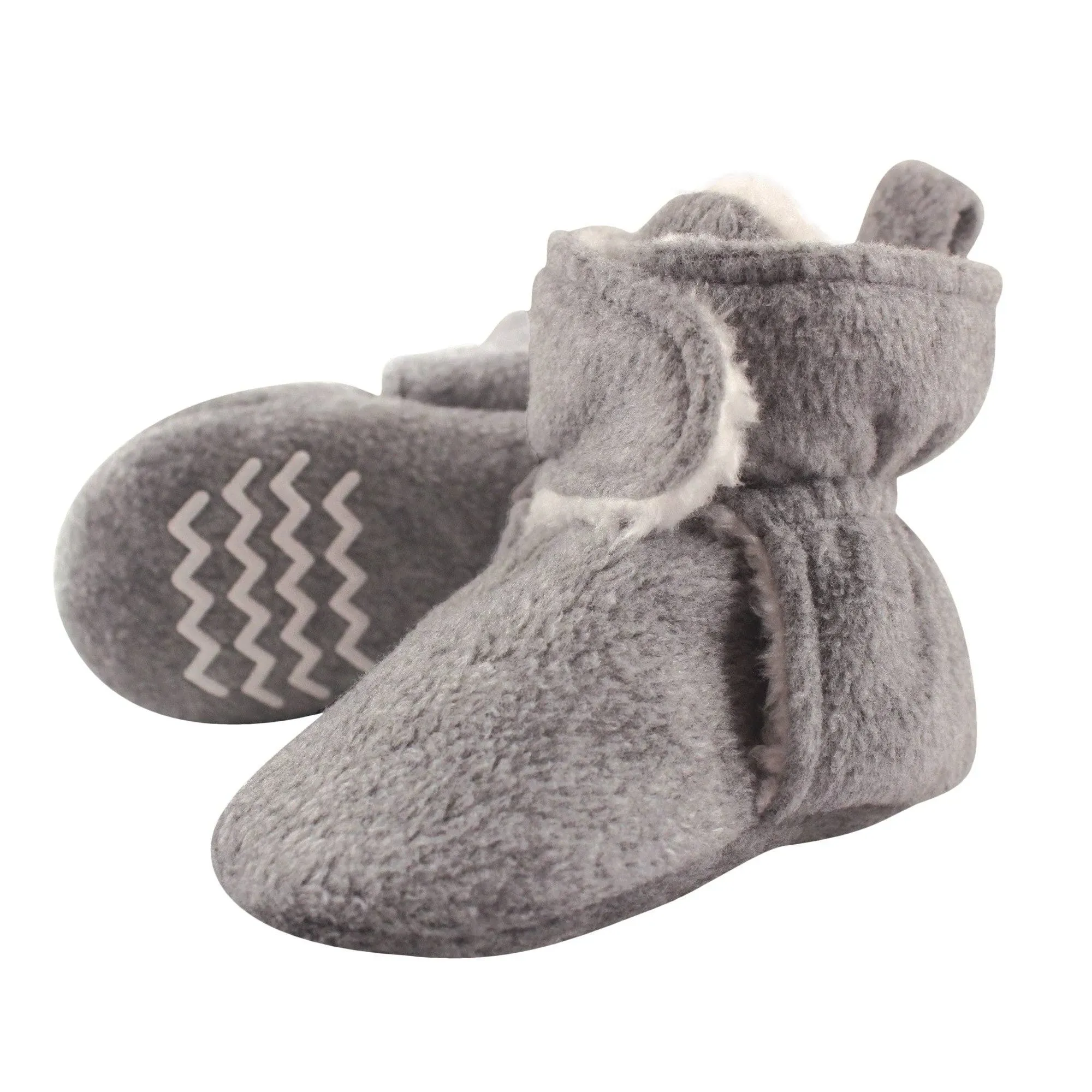 Hudson Baby Cozy Fleece and Sherpa Booties Heather Gray / 18-24 Months