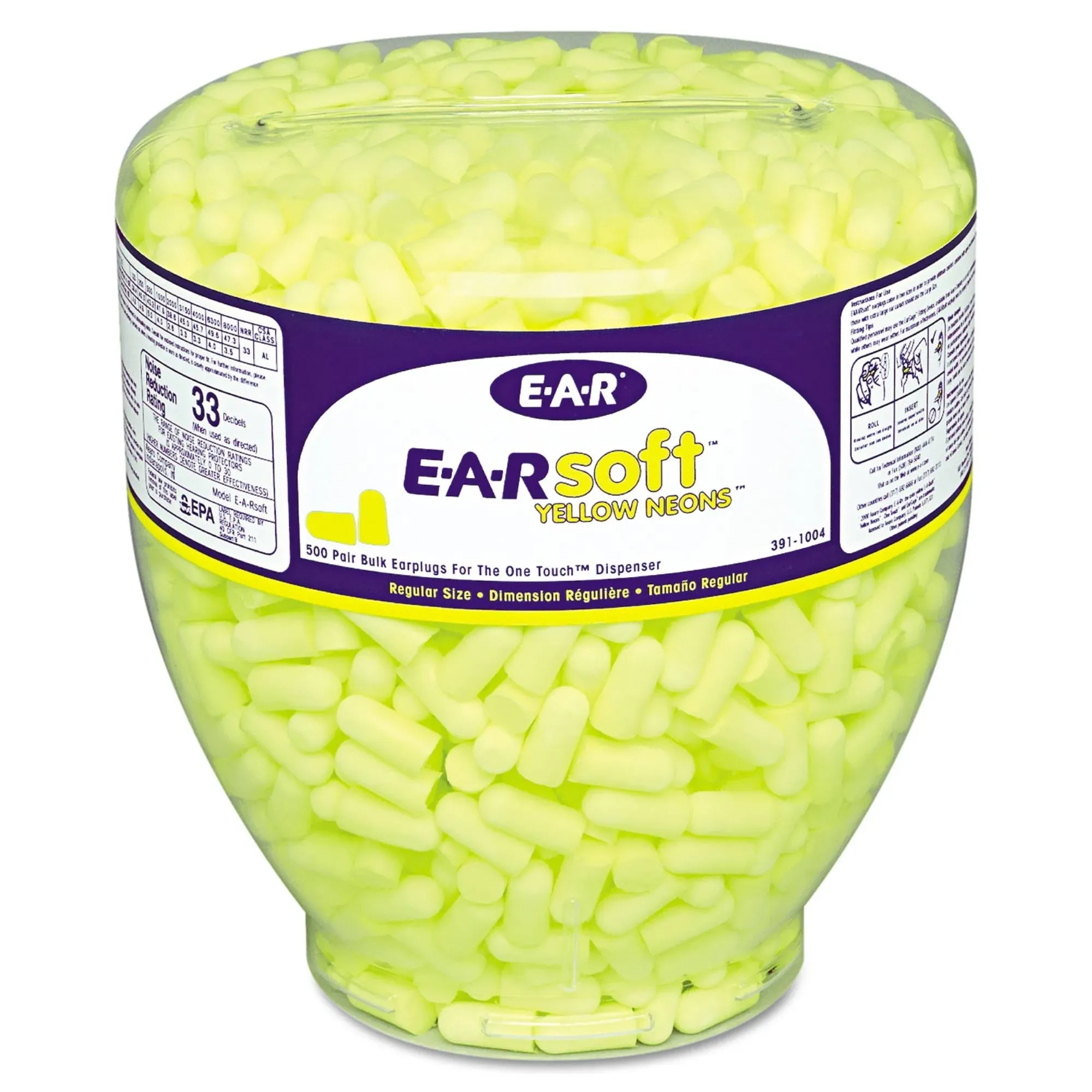 3M E-A-Rsoft Yellow Neons Earplugs 312-1250