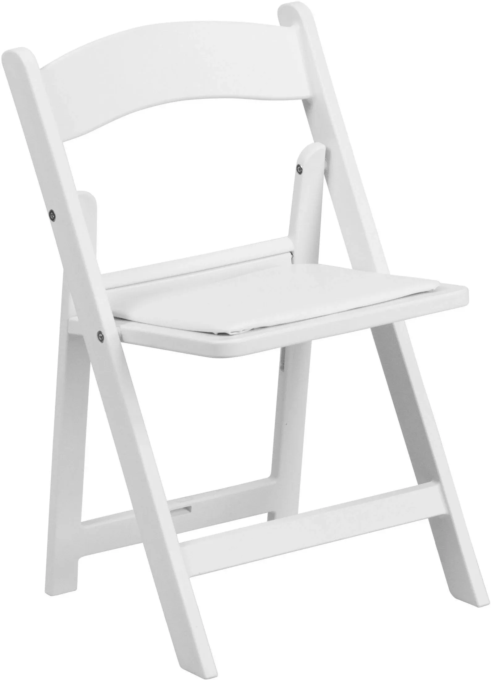 Flash Furniture Kids White Resin Folding Chair with Vinyl Padded Seat