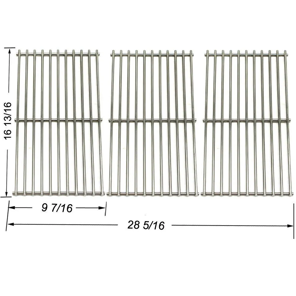 "Hisencn Replacement Parts for Ducane 30400042, 30400043, 30558501 Gas Grill,Stainless Steel Burner Tube, Heat Plates Tent Shield, 19 3/4'' Cooking Grid Grates for Ducane 5 Burner Replacement Parts"