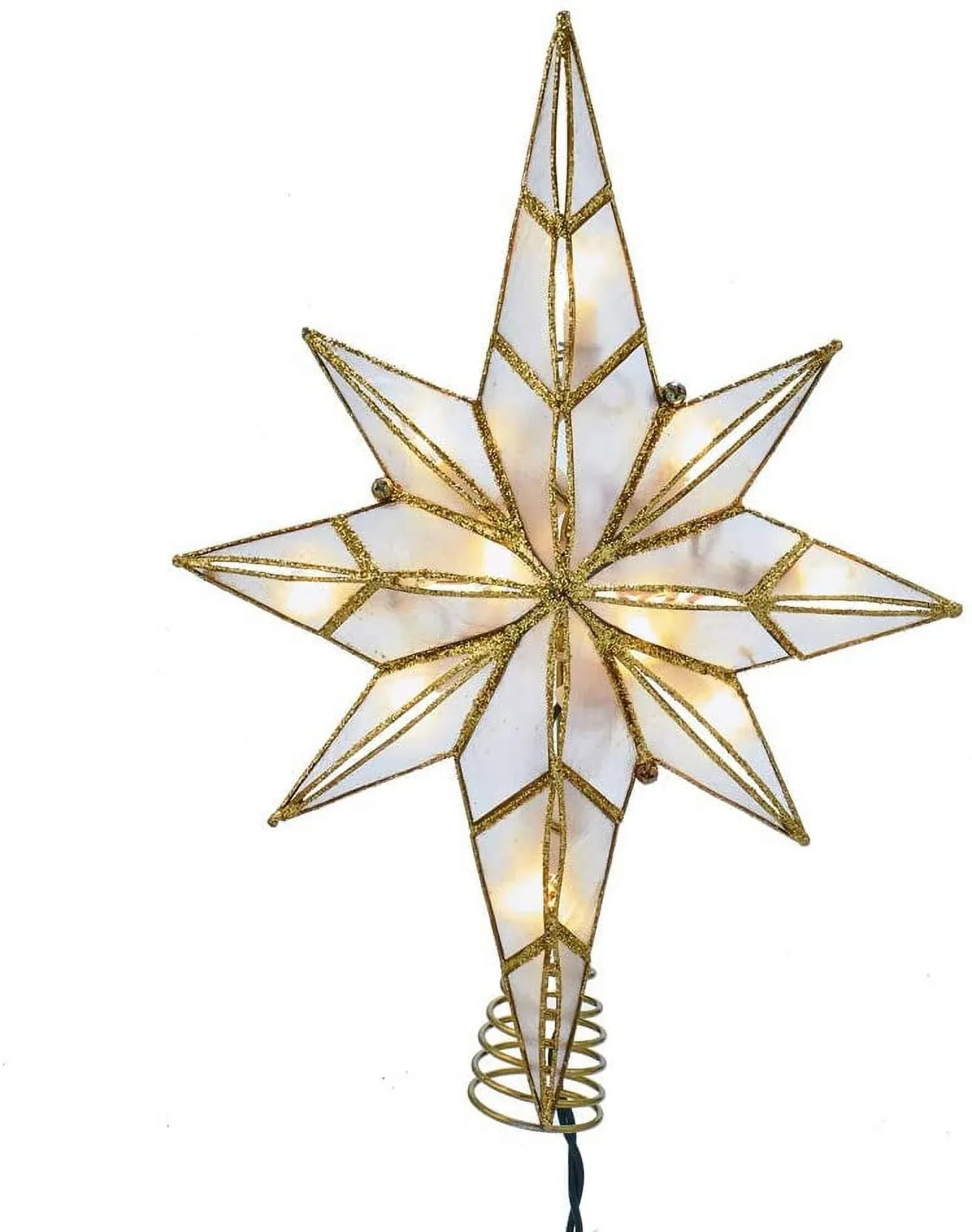 11.4" Ul 10-Light Capiz Gold Star Treetop