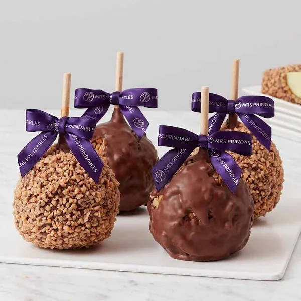 Mrs Prindables Nut Lovers Gourmet Caramel Apple 4-Pack