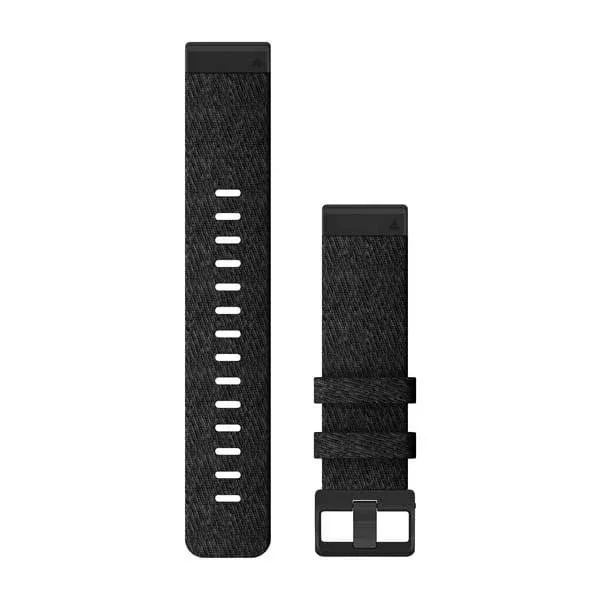 Garmin - QuickFit 22 Watch Band - Heathered Black Nylon