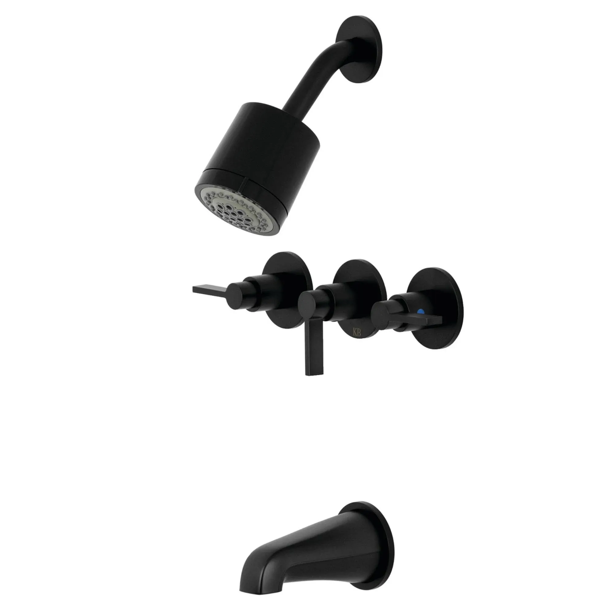 Kingston Brass NuvoFusion Three Handle Tub and Shower Faucet